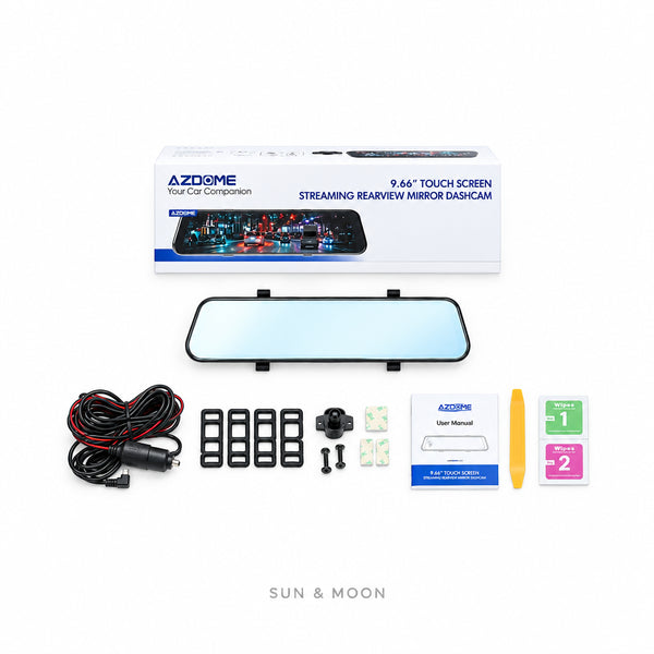 FULL MIRROR DVR AZDOME 9.66 INCH FRONT BACK