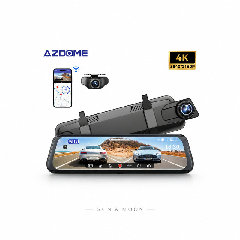 FULL MIRROR DVR AZDOME 9.66 INCH FRONT BACK