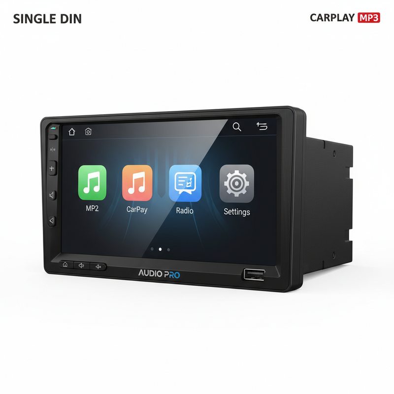 Single DIN Car Stereo with MP3 and CarPlay