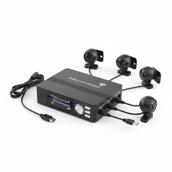 HD Dashcam DVR 4 Camera Application System