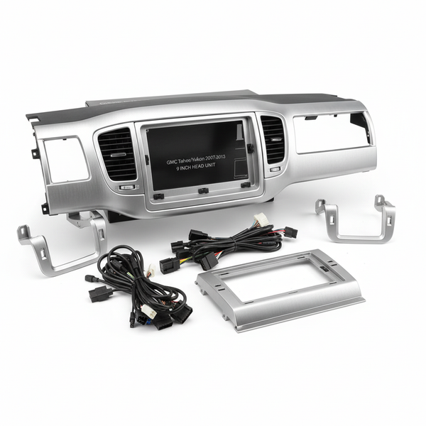 GMC Tahoe Yukon 2007-2013 Silver 9 Inch Stereo Frame Cable Canbus Kit