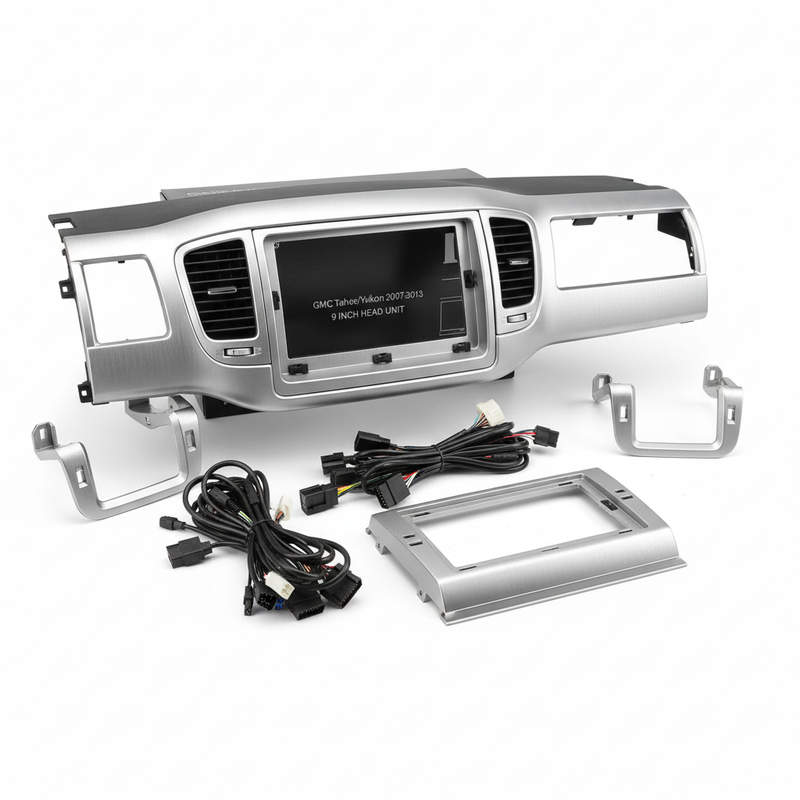 GMC Tahoe Yukon 2007-2013 Silver 9 Inch Stereo Frame Cable Canbus Kit