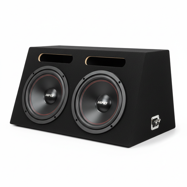 Wooden Double Woofer Box 12-Inch Dual Subwoofer Enclosure