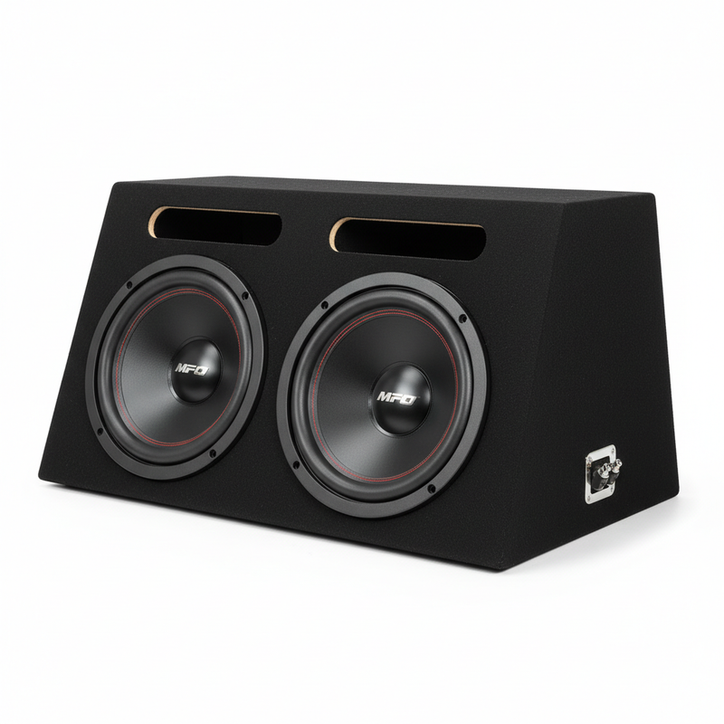 Wooden Double Woofer Box 12-Inch Dual Subwoofer Enclosure